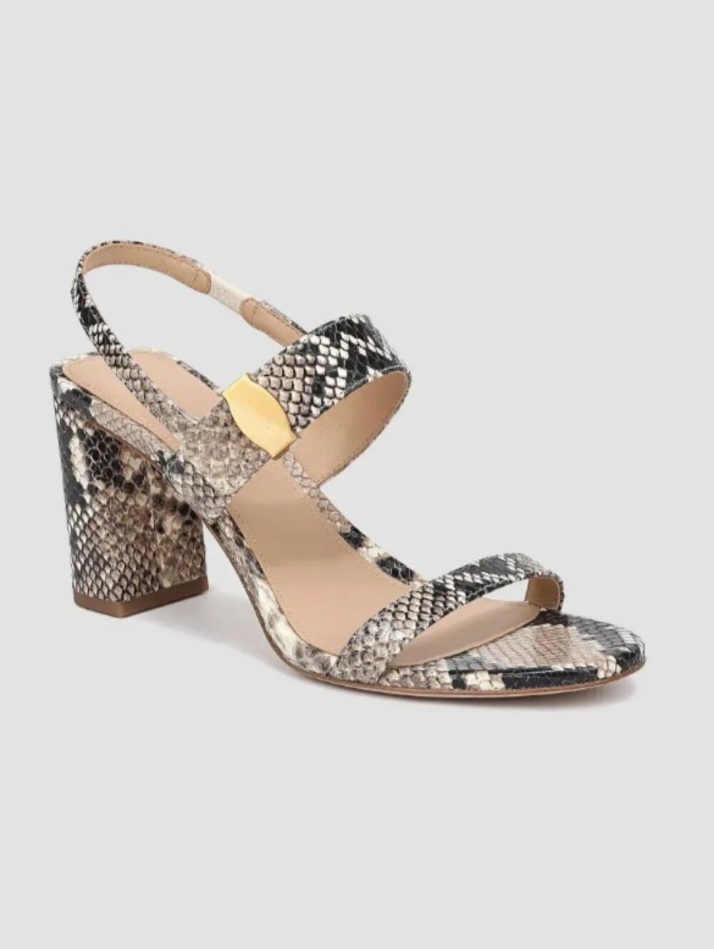 Veronica Beard Genetta Snake-Embossed Leather Sandals